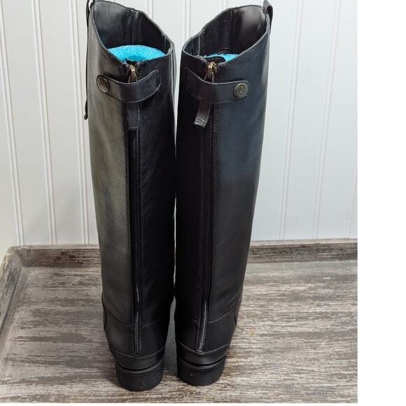 Sam Edelman Women's Black Leather Penny Knee High Tall Riding Boots Size 8.5M WC - Picture 4 of 8